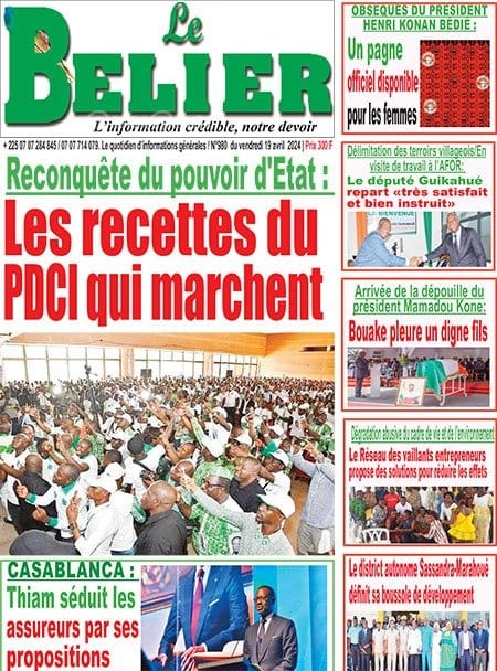 Le Bélier, la Une du vendredi 19 avril 2024