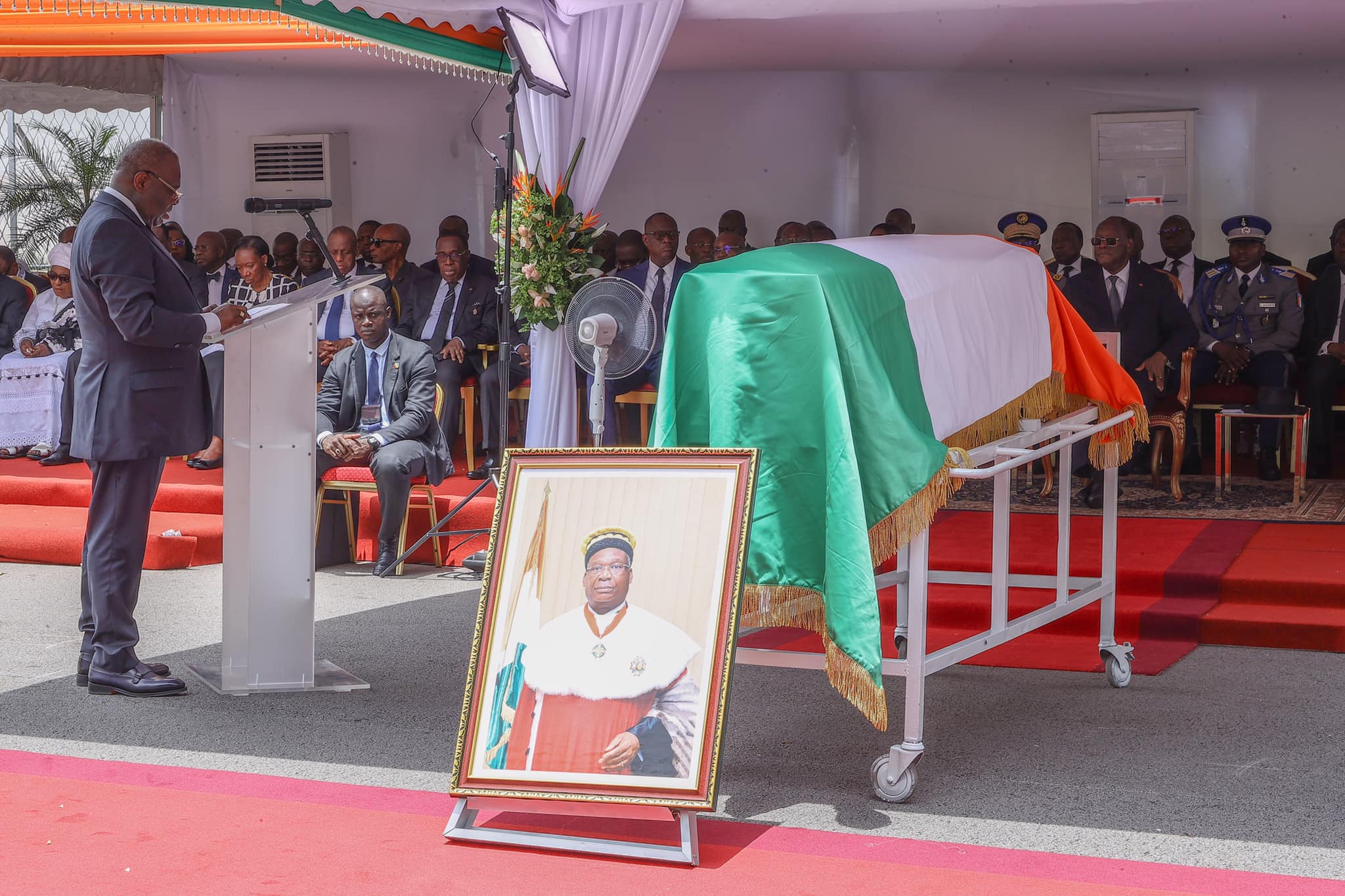 Cérémonie d'hommage de la Nation à Koné Mamadou le 18 avril 2024 en présence du président Alassane Ouattara