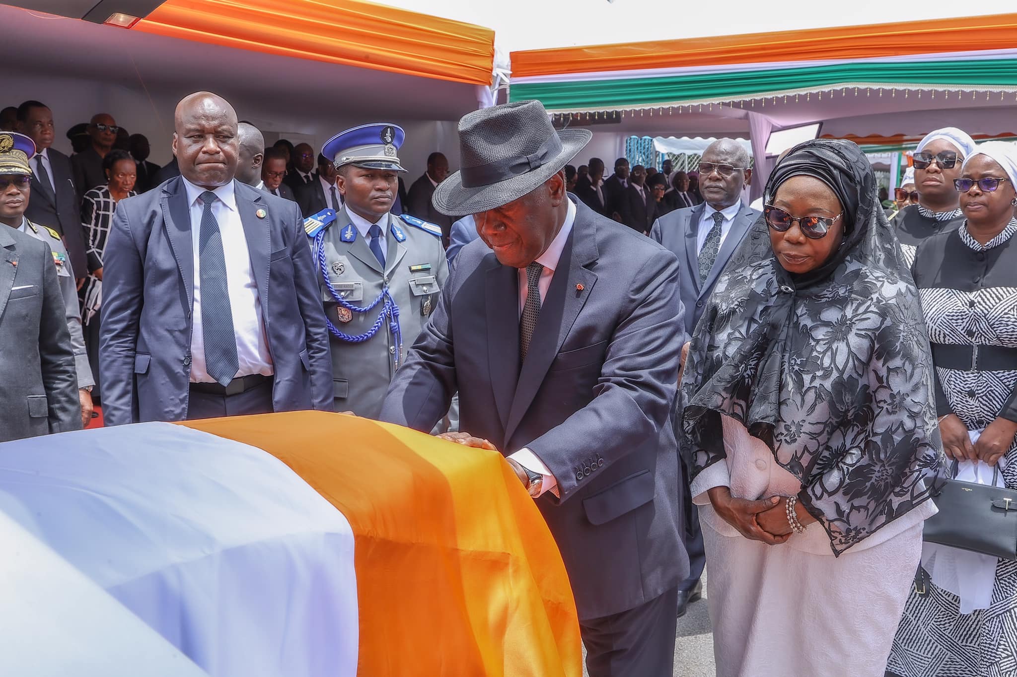 Cérémonie d'hommage de la Nation à Koné Mamadou le 18 avril 2024 en présence du président Alassane Ouattara