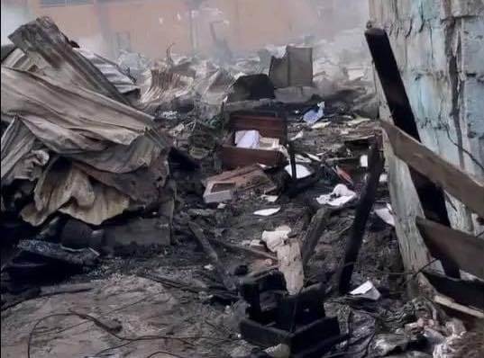 Incendie dans le sous-quartier de Petit-Bassam, à Port-Bouët le 2 avril 2024