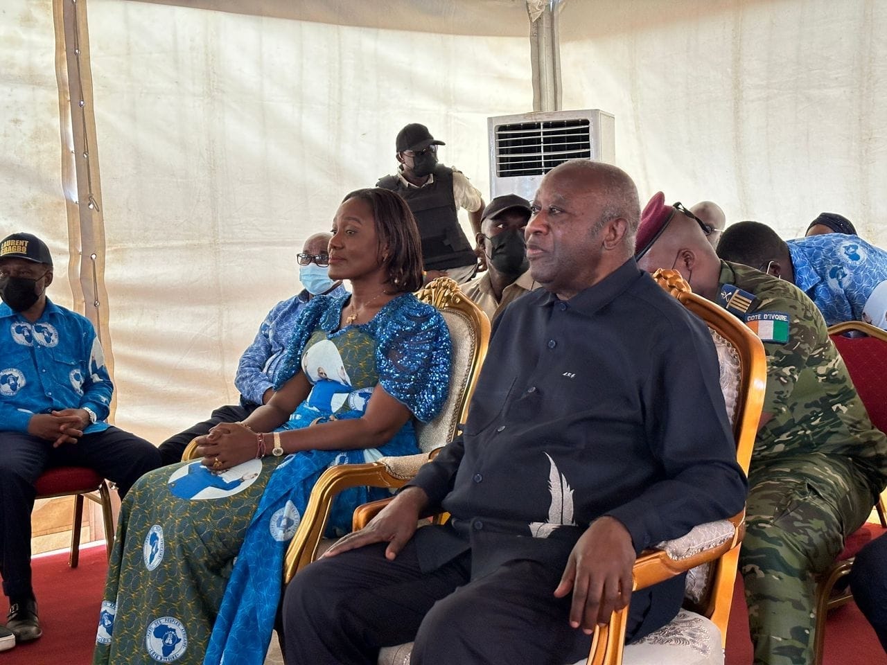 Laurent Gbagbo, Président du PPA-CI, et son épouse Nadiany Bamba