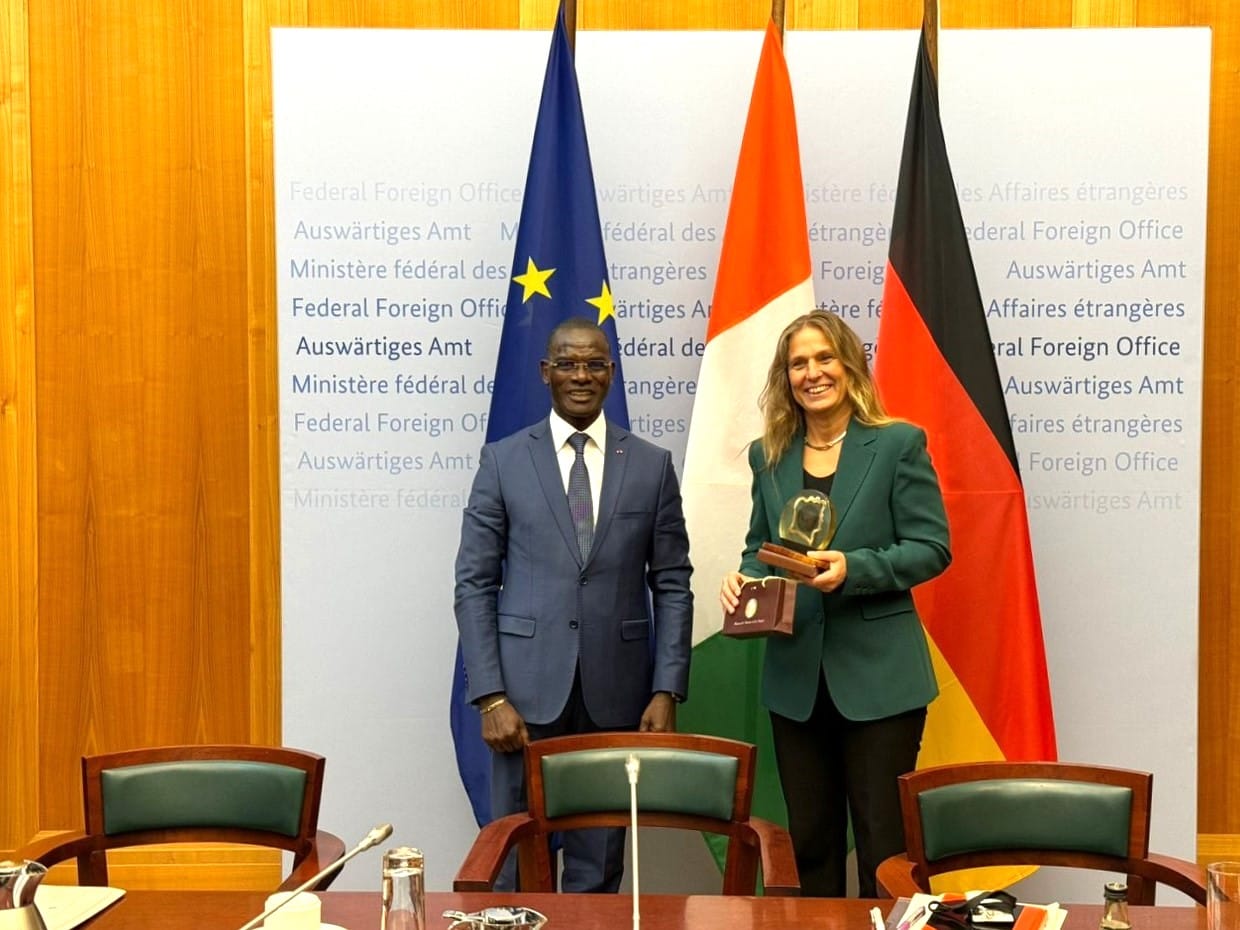 Vagondo Diomandé, ministre ivoirien de l’Intérieur et de la Sécurité lors d'une visite de travail en Allemagne du 17 au 19 av