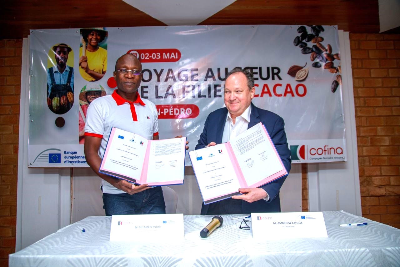 Cacao ivoirien - Protocole d’accord COFINA Côte d’Ivoire - Banque européenne d’Investissement le 2 mai 2024, à San Pedro
