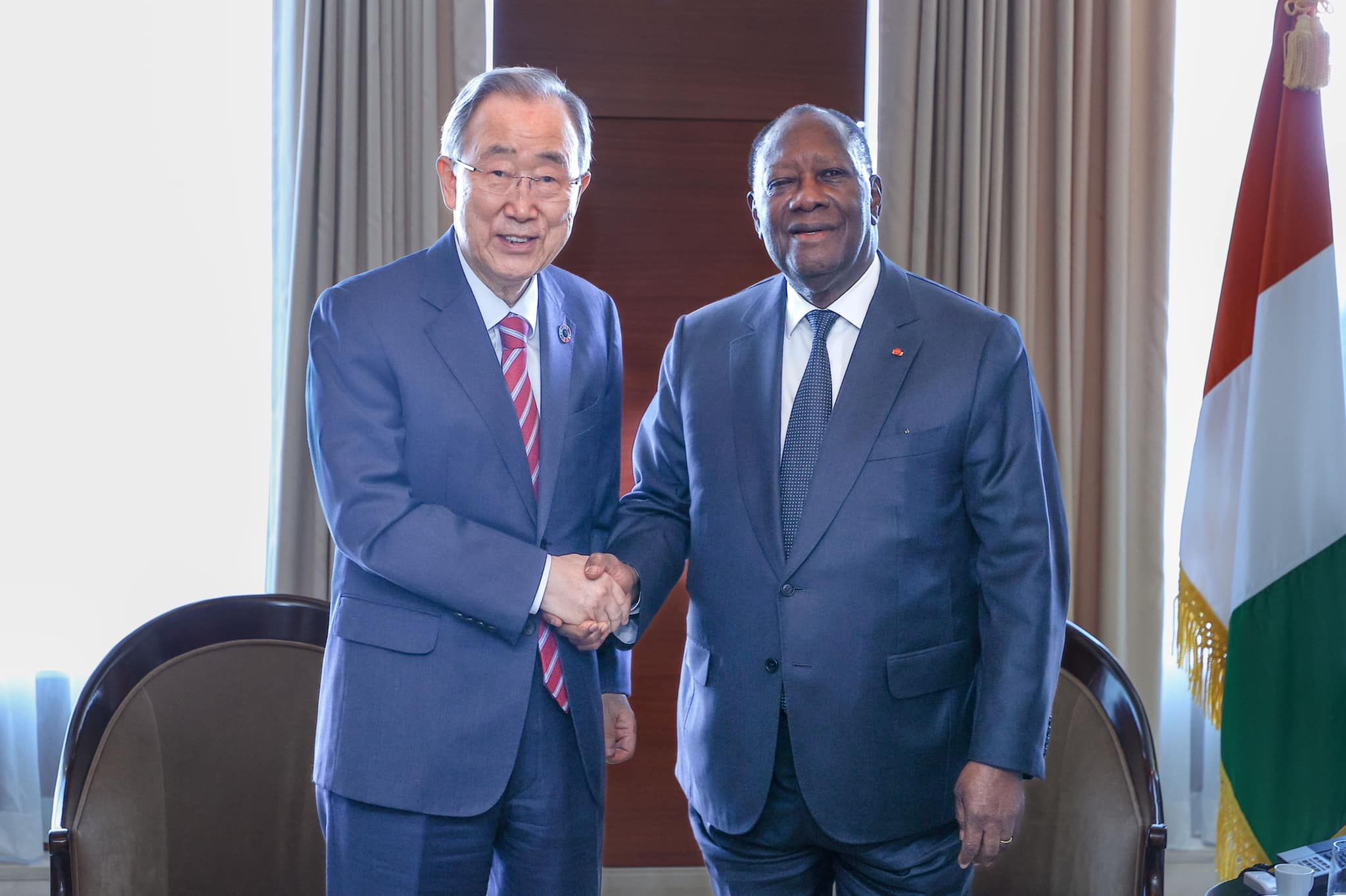 Alassane Ouattara échange à Séoul avec l'ancien SG de l'ONU, Ban Ki-moon le 3 juin 2024
