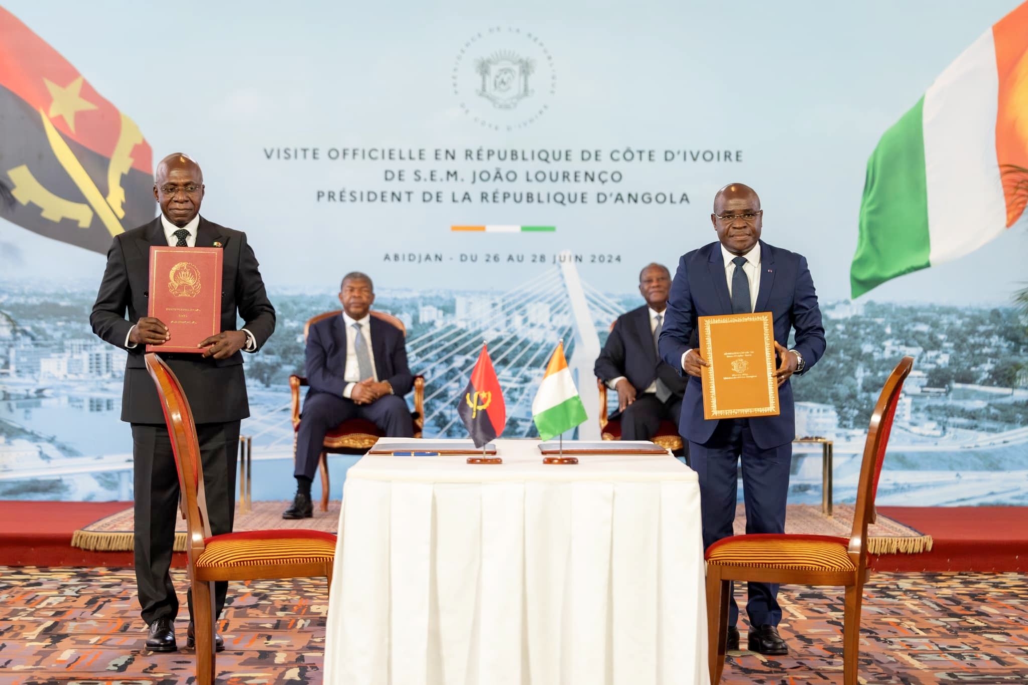Côte d'Ivoire et Angola, 14 accords pour une coopération bilatérale renforcée le 27 juin 2024 à Abidjan