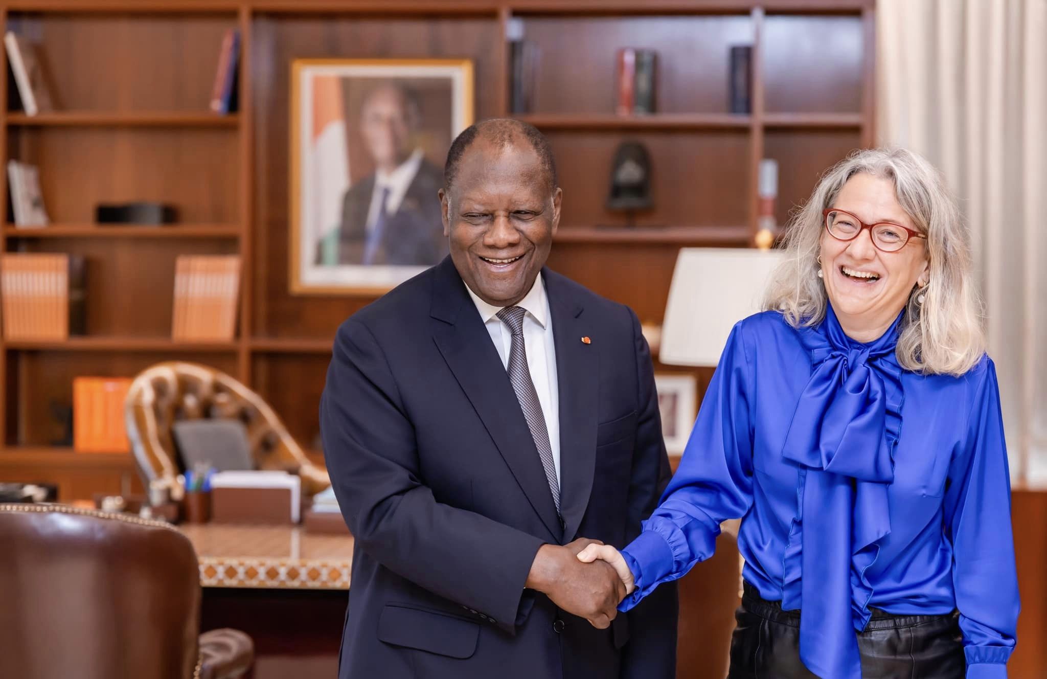 Rencontre Anne Lugon-Moulin et le Président Alassane Ouattara le 11 juillet 2024