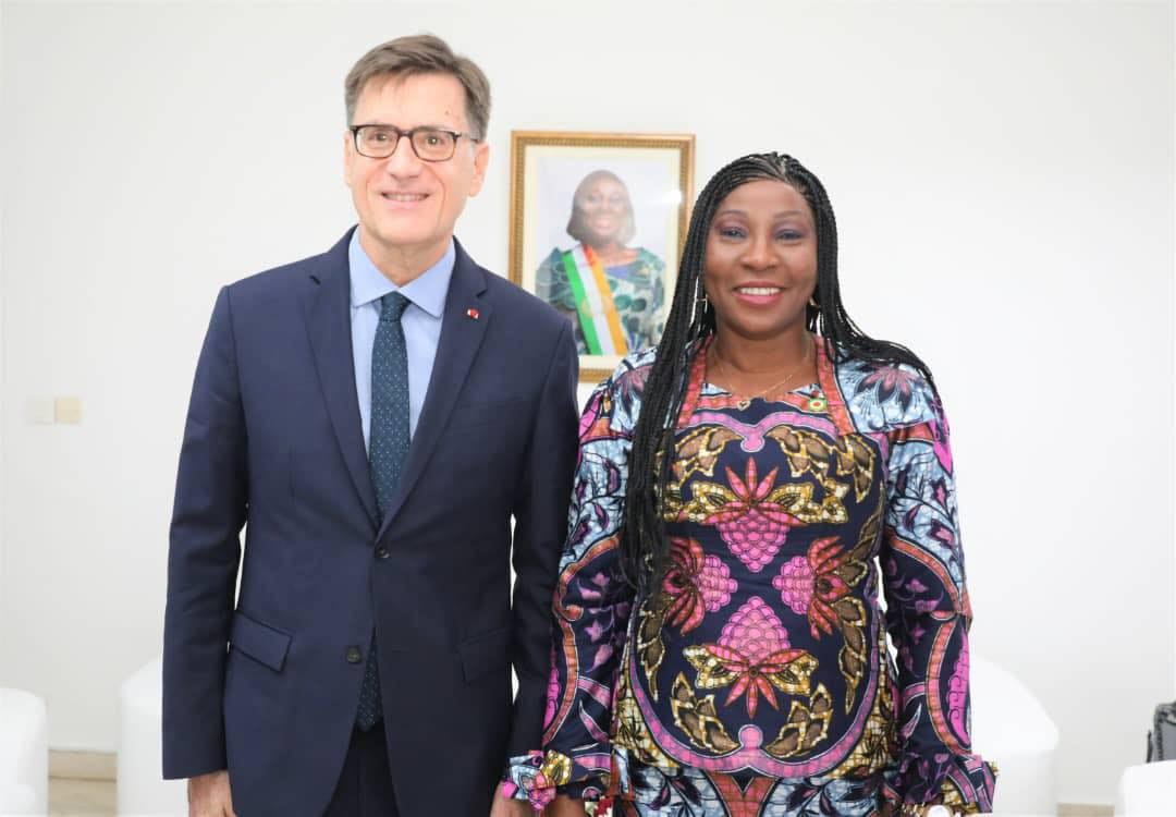 Kandia Camara et Rafael Soriano Ortiz, Ambassadeur d'Espagne en Côte d'Ivoire