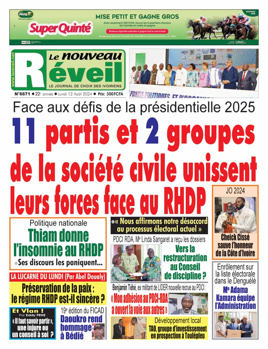 Titrologie 12 août 2024 - Le Nouveau Réveil