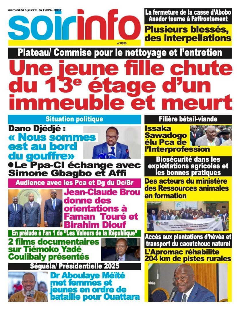 Titrologie 14 août 2024 - Soir Info