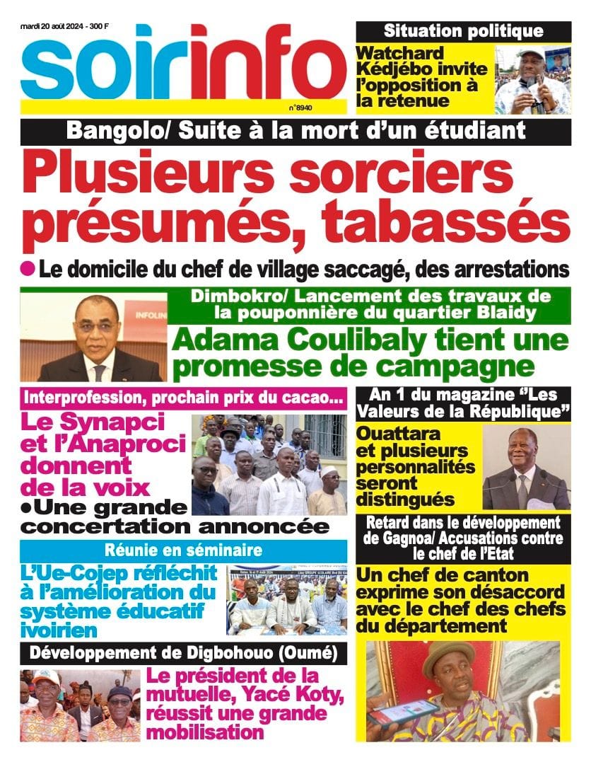 Titrologie 20 août 2024 - Soir Info