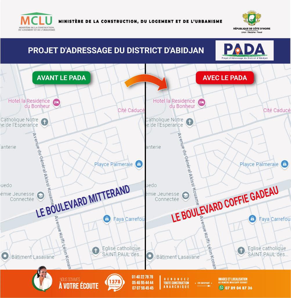 Abidjan, les nouveaux noms des boulevards intégrés dans les GPS