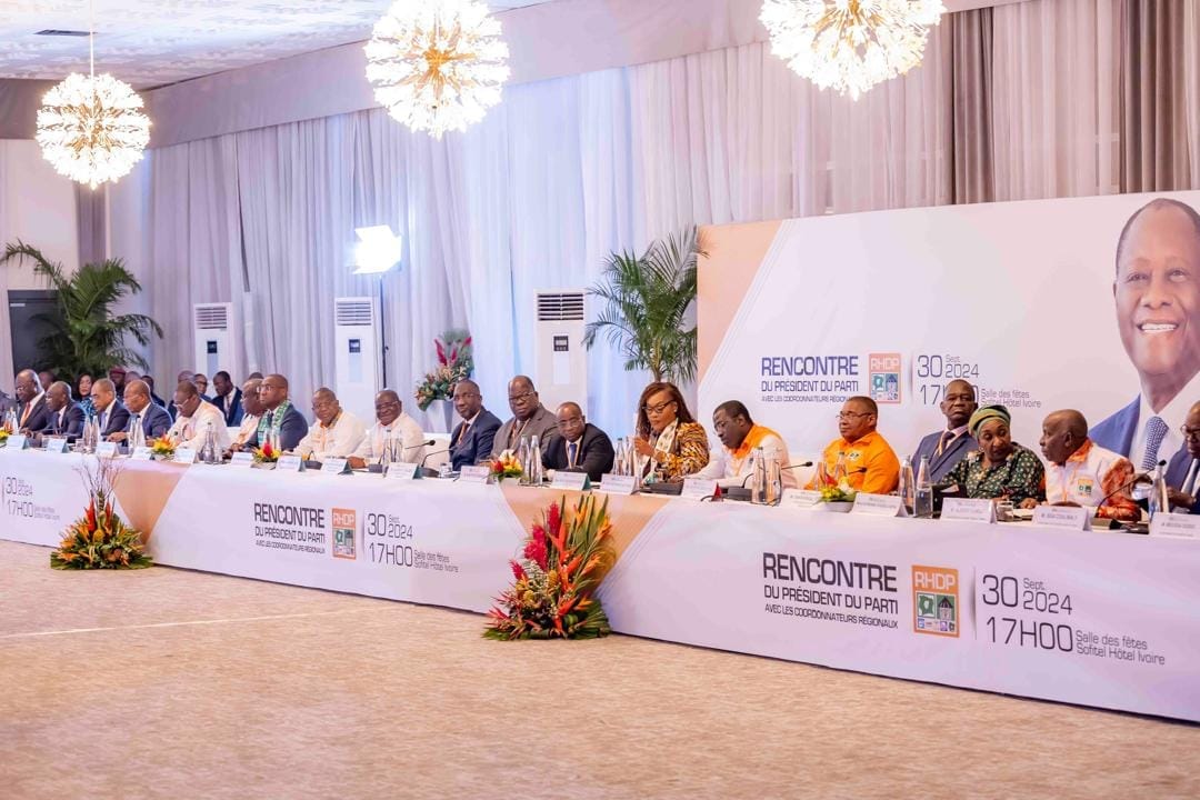 Réunion des coordinateurs régionaux du RHDP le 30 septembre 2024 à Abidjan