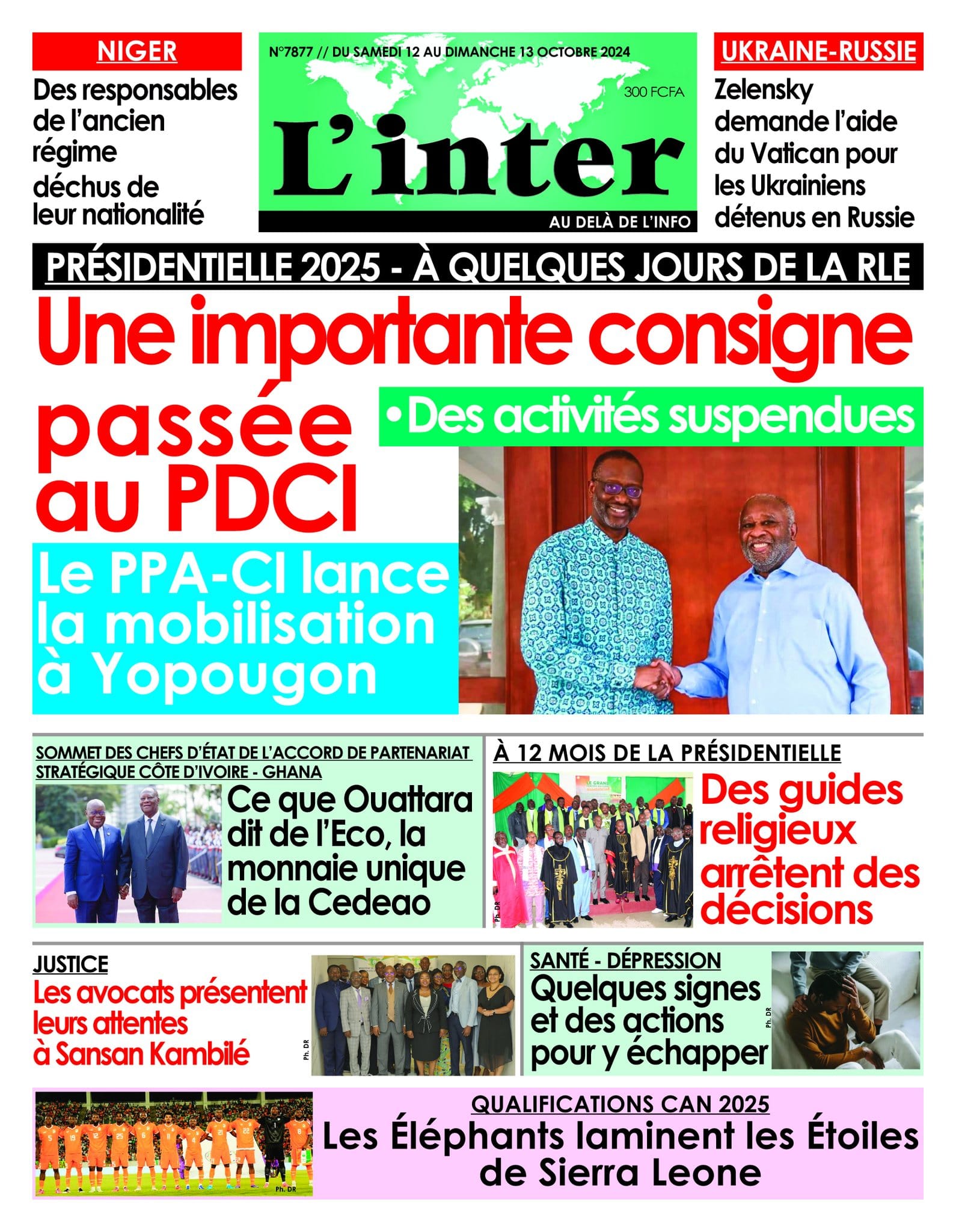 Titrologie 1er octobre 2024 - Soir Info - Revue de la presse ivoirienne