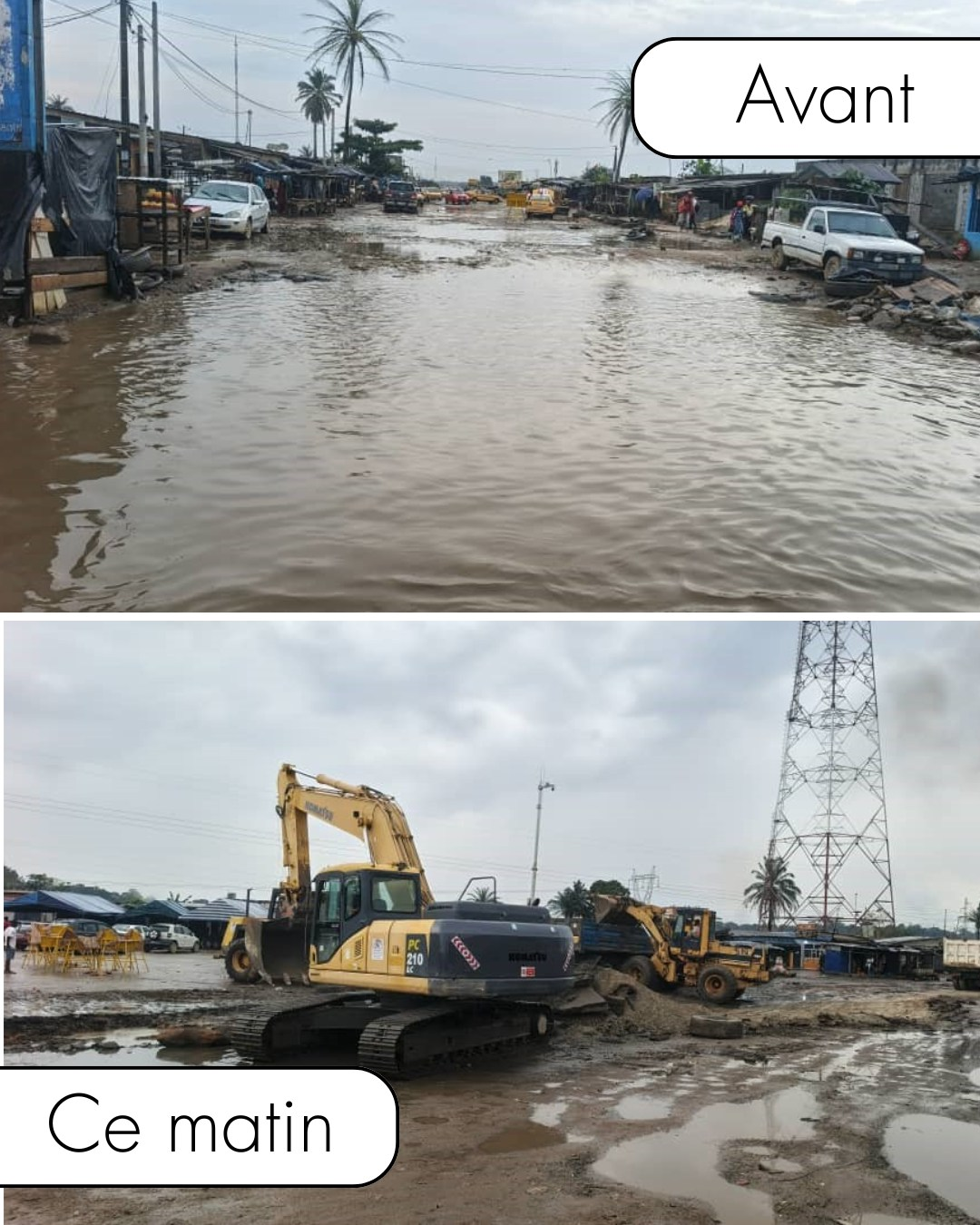 Travaux de bitumage dans le 21ᵉ arrondissement d'Abobo