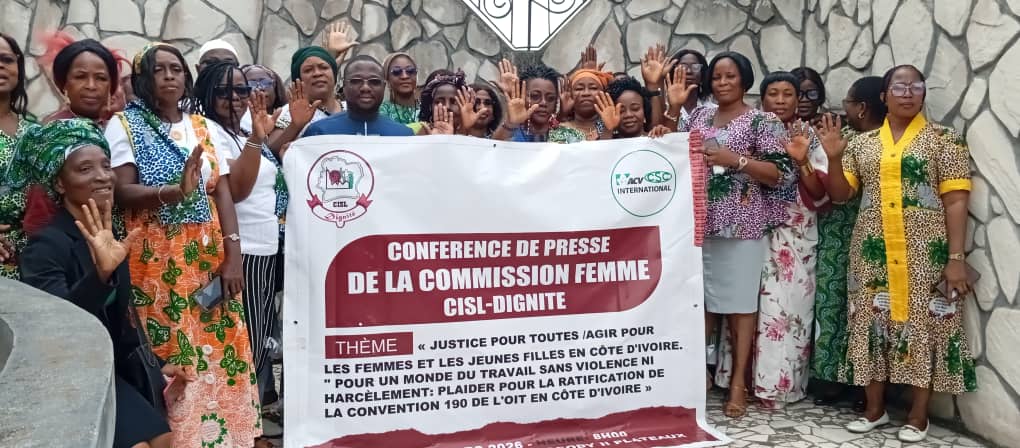 Côte d’Ivoire, la CISL-DIGNITÉ hausse le ton : « Ratifier la C190 pour protéger la dignité des travailleurs »