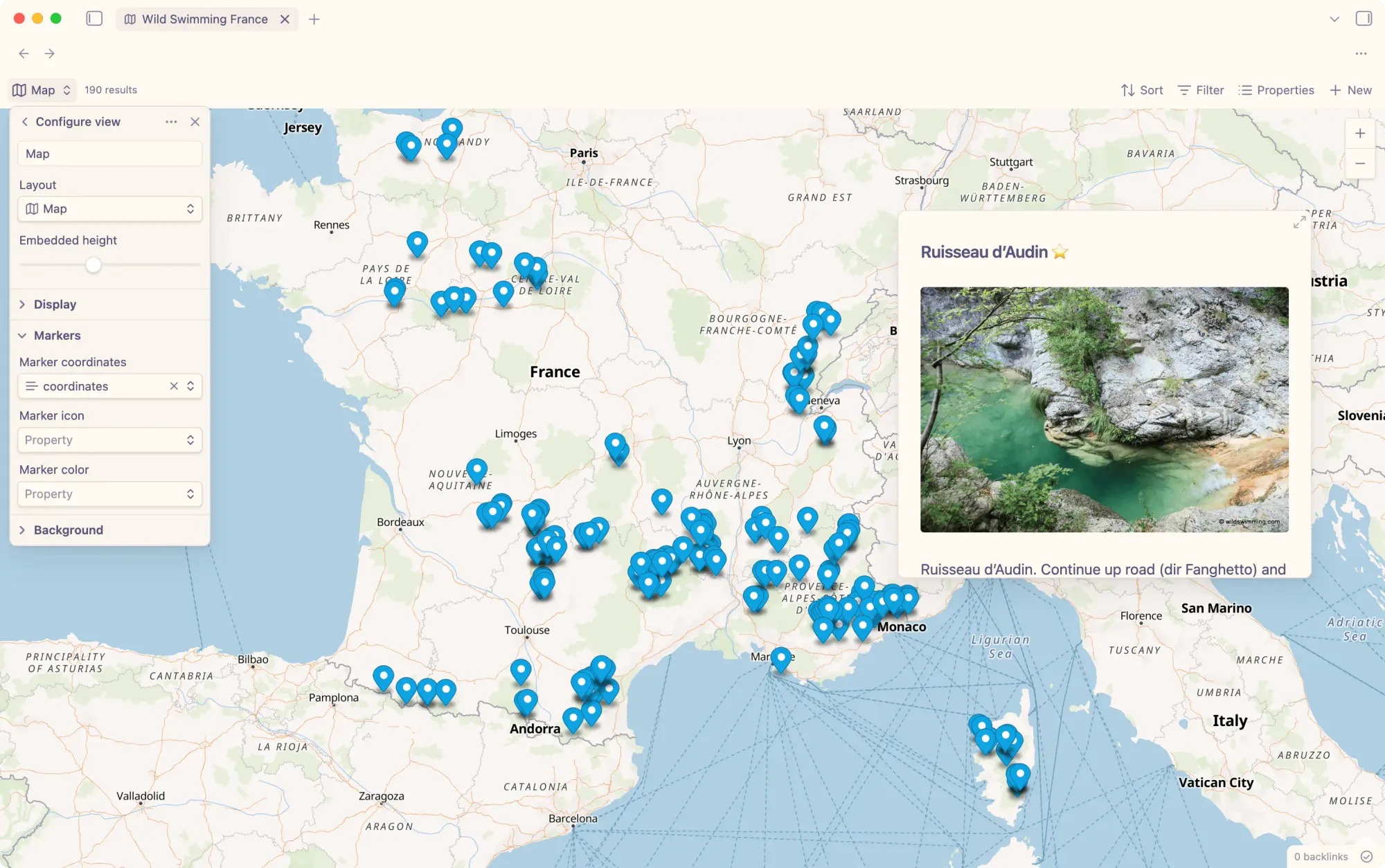 New Maps View in Obsidian Bases