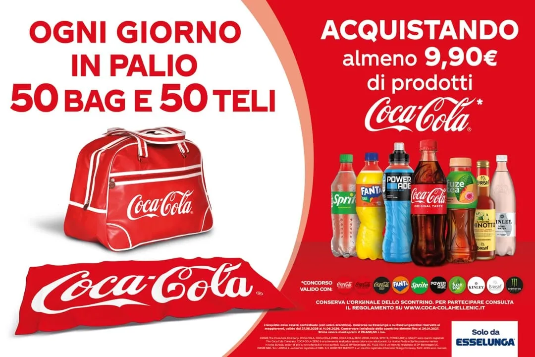 Concorso Coca-Cola Esselunga 2026: in palio 1.600 premi instant win