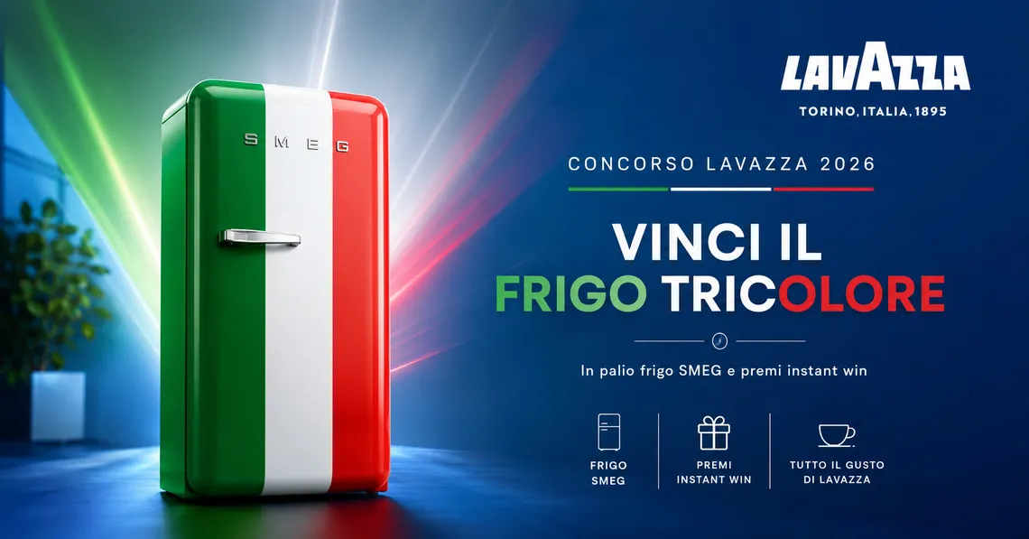 Concorso Lavazza Vinci il Frigo Tricolore: in palio macchine da caffè e frigo SMEG