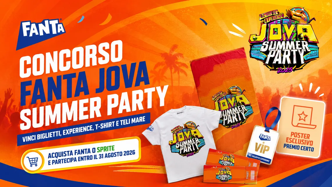 Concorso Fanta Jova Summer Party 2026: vinci biglietti, viaggi e premi esclusivi