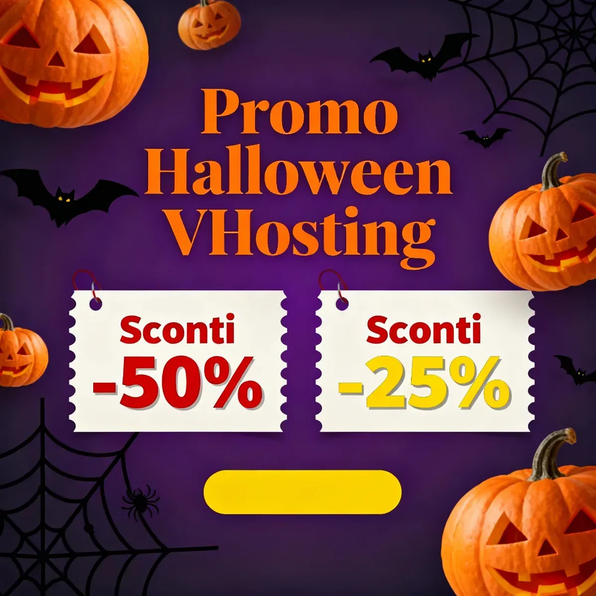 🎃 Promo Halloween VHosting 2025: uno sconto da paura fino al 50%! 👻