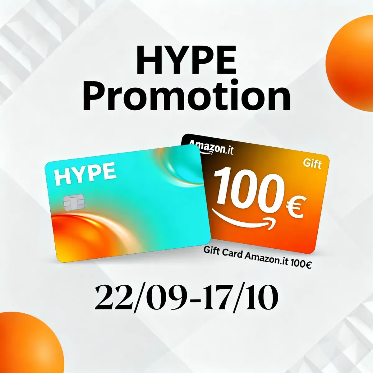 Promozione HYPE 2025: vinci Buoni Amazon da 100€ con acquisti da 50€ entro il 17 ottobre