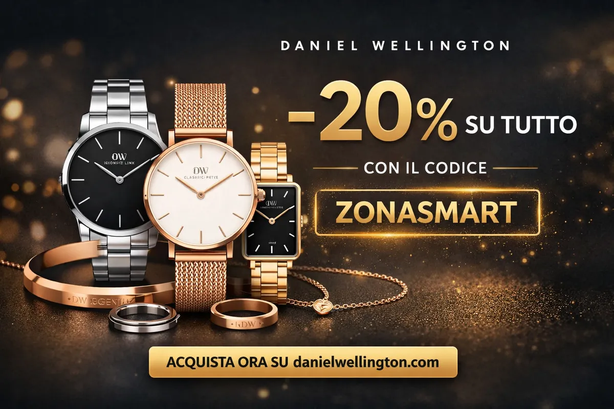 Daniel Wellington: -20% su tutto con il codice ZONASMART