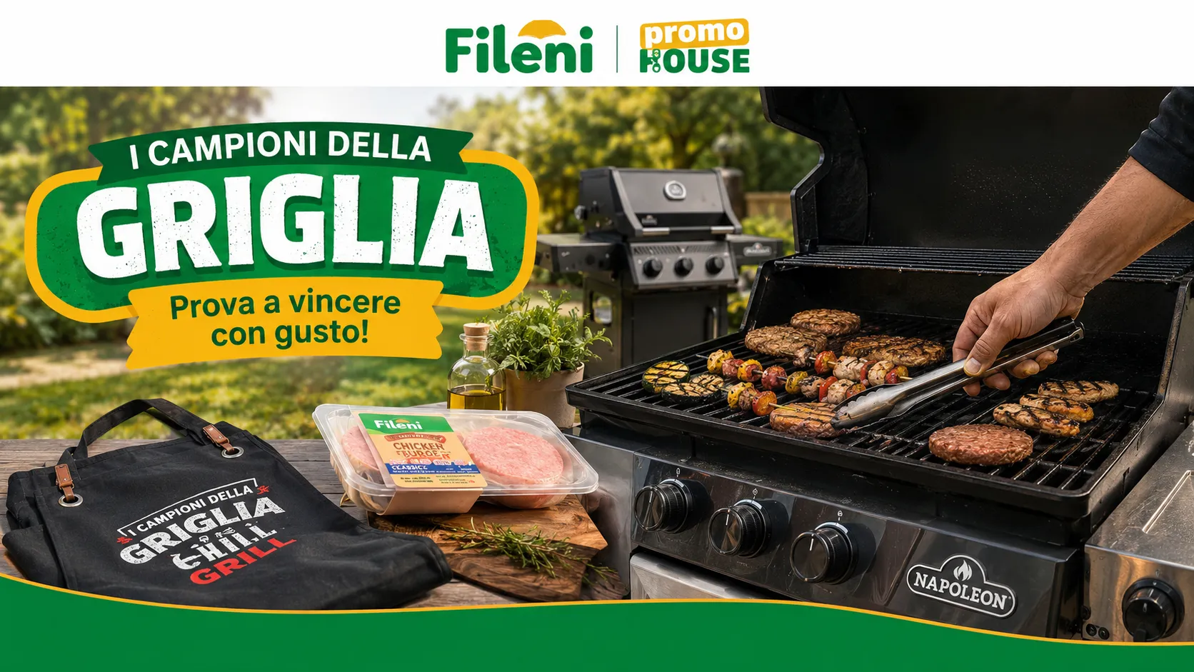 Concorso Fileni: vinci barbecue Napoleon e grembiuli