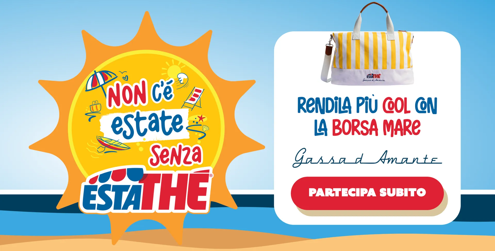 Compra Estathé e vinci una borsa mare da 95 euro