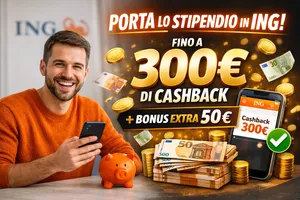 ING ti regala fino a 300€ se porti lo stipendio!