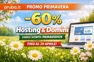 Aruba lancia la promo primavera: 60% di sconto fino al 29 aprile