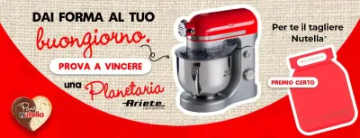 Nuovo concorso Nutella Tagliere 2025: premio certo e instant win 100 planetarie Ariete