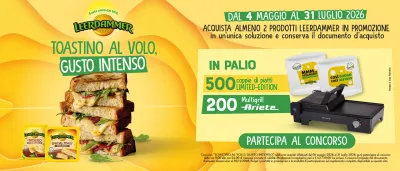 Concorso Leerdammer Toastino al Volo 2026: come partecipare e cosa si può vincere