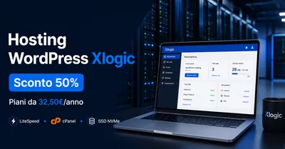 Hosting WordPress Xlogic al 50%: sito veloce da 32,50€ l’anno