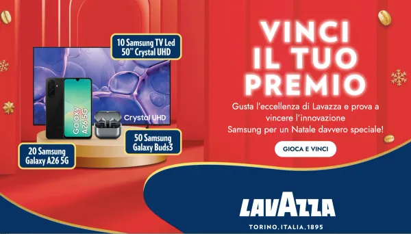 VINCI SUBITO CON LAVAZZA: NUOVO CONCORSO 2025, PREMI INCREDIBILI IN PALIO!